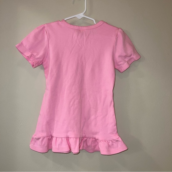 NWOT Pink Puff Sleeve Ruffle Top - Picture 2 of 3